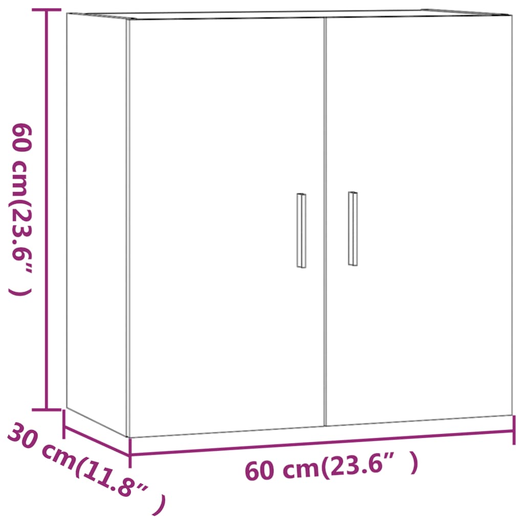 Stenska omarica siva sonoma 60x30x60 cm konstruiran les