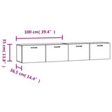 Stenska omarica 2 kosa bela 100x36,5x35 cm inženirski les