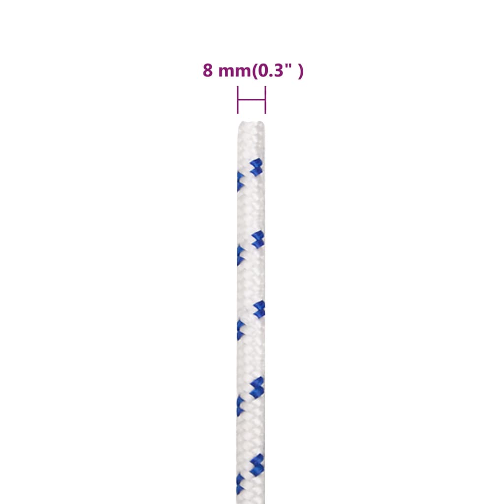 Vrv za čoln bela 8 mm 25 m polipropilen