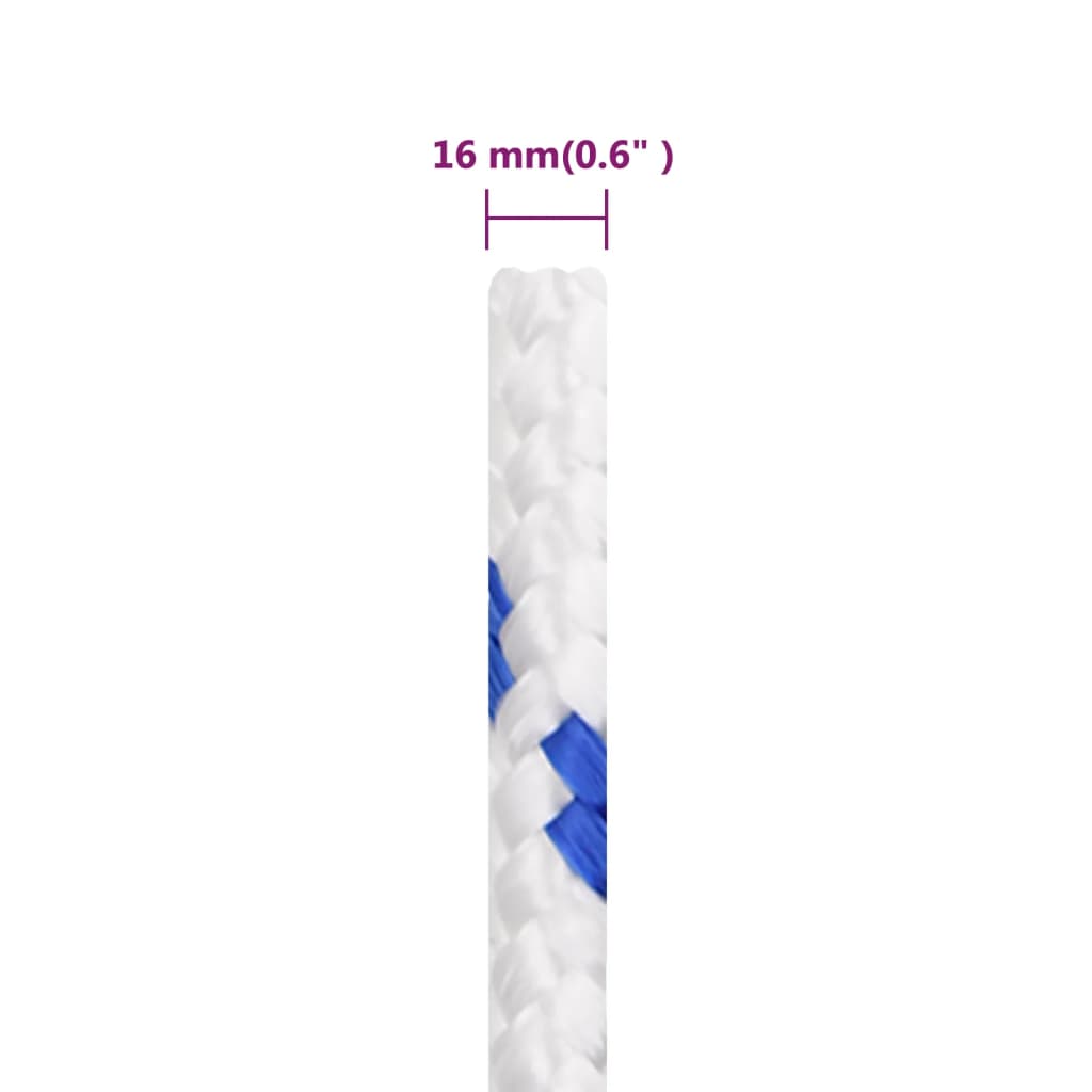 Vrv za čoln bela 16 mm 25 m polipropilen