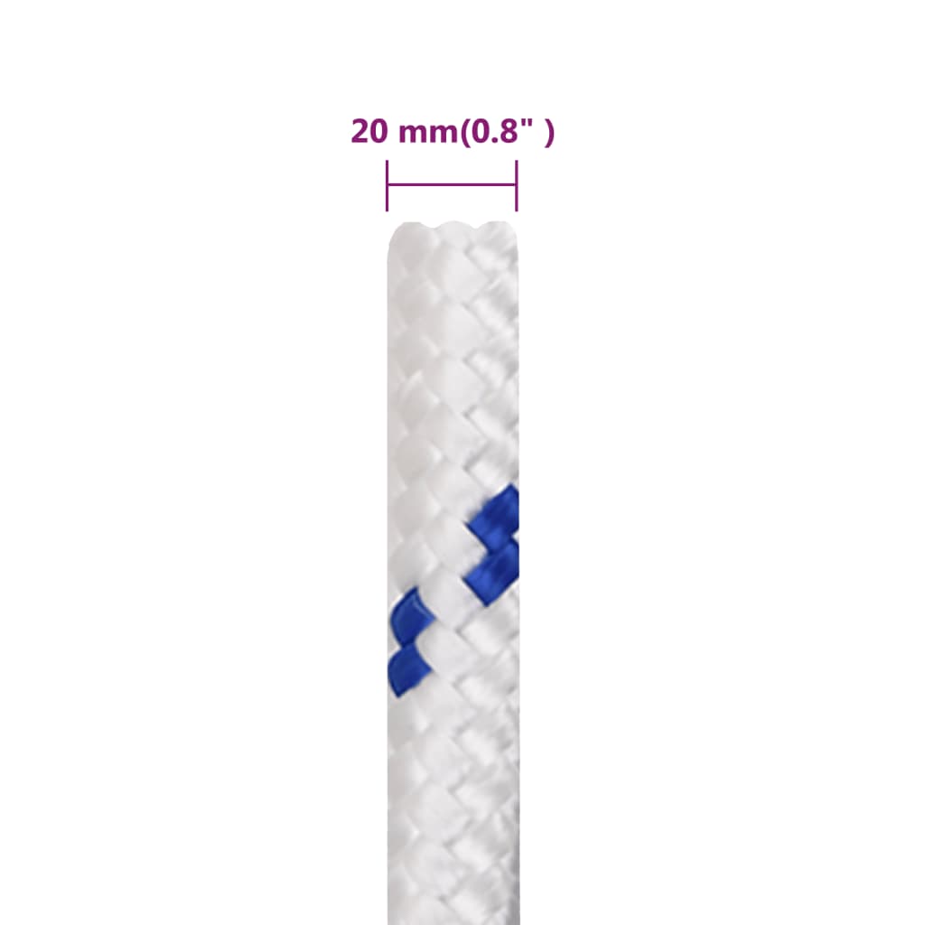 Vrv za čoln bela 20 mm 25 m polipropilen