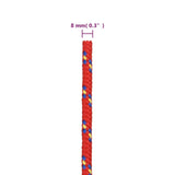 Vrv za čoln rdeče 8 mm 50 m polipropilen