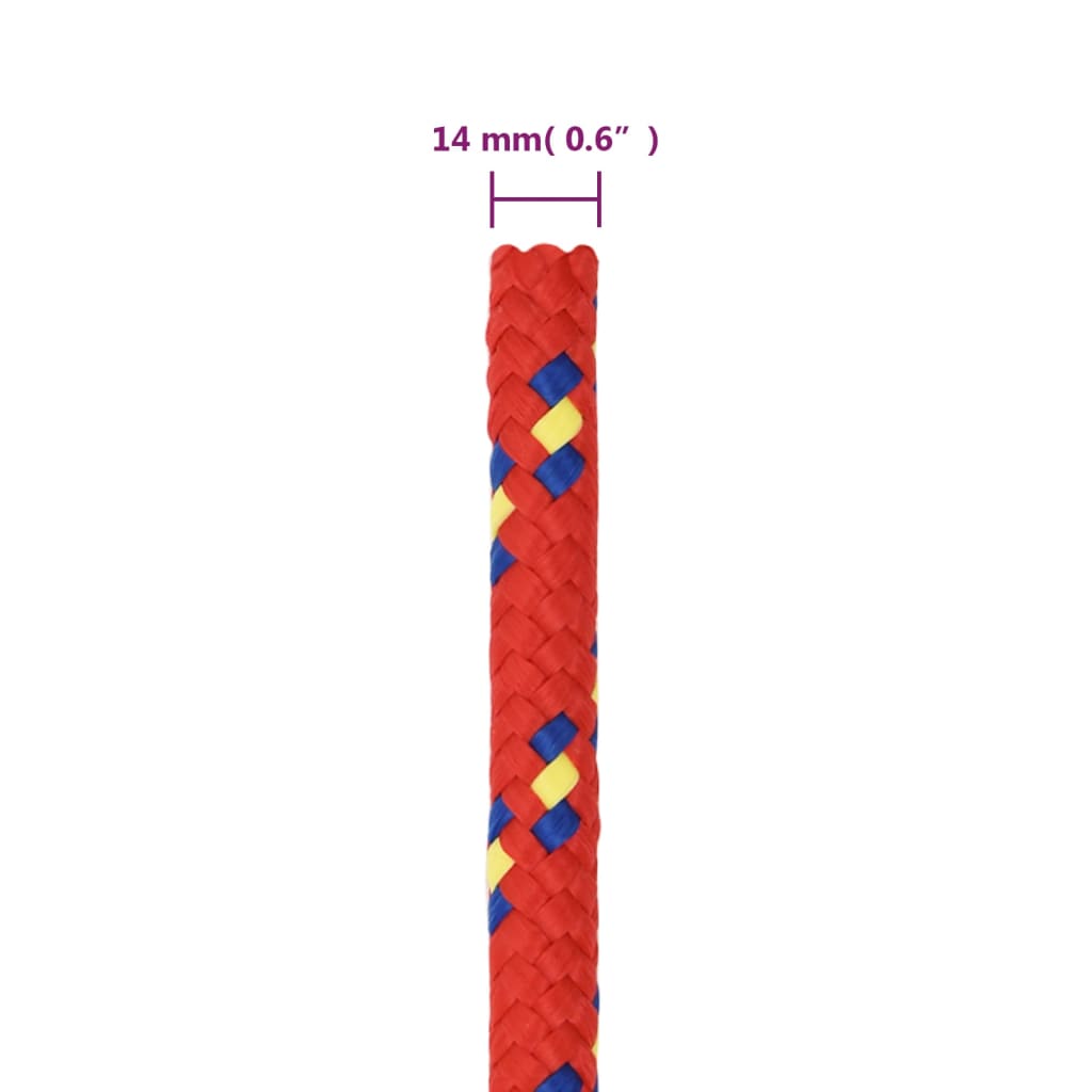 Vrv za čoln rdeče 14 mm 25 m polipropilen