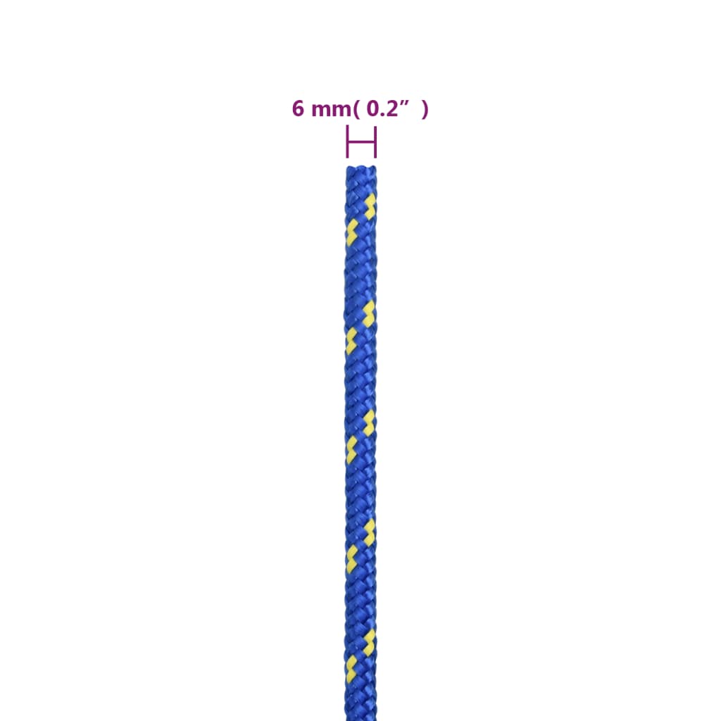 Vrv za čoln moder 6 mm 25 m polipropilen