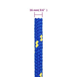 Vrv za čoln moder 16 mm 25 m polipropilen