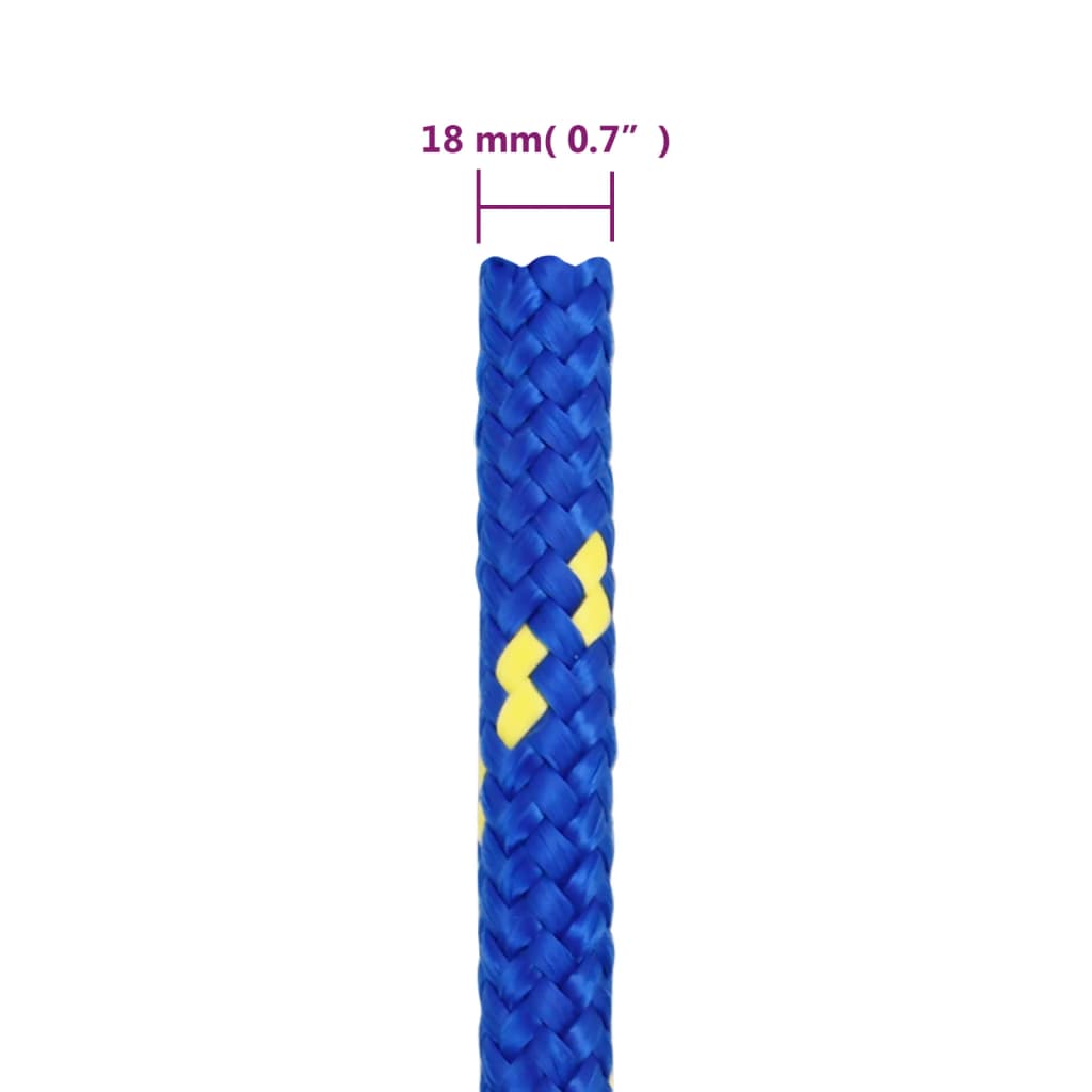 Vrv za čoln moder 18 mm 500 m polipropilen