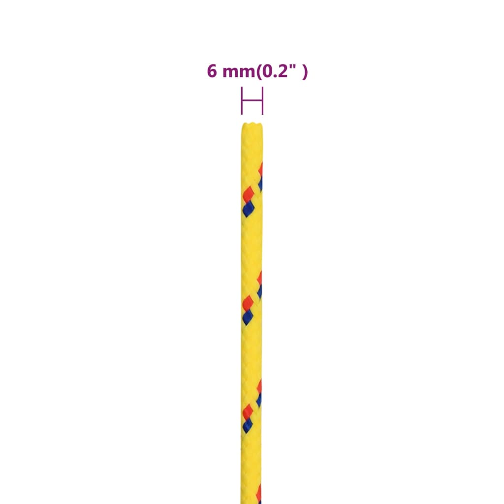 Vrv za čoln rumena 6 mm 25 m polipropilen