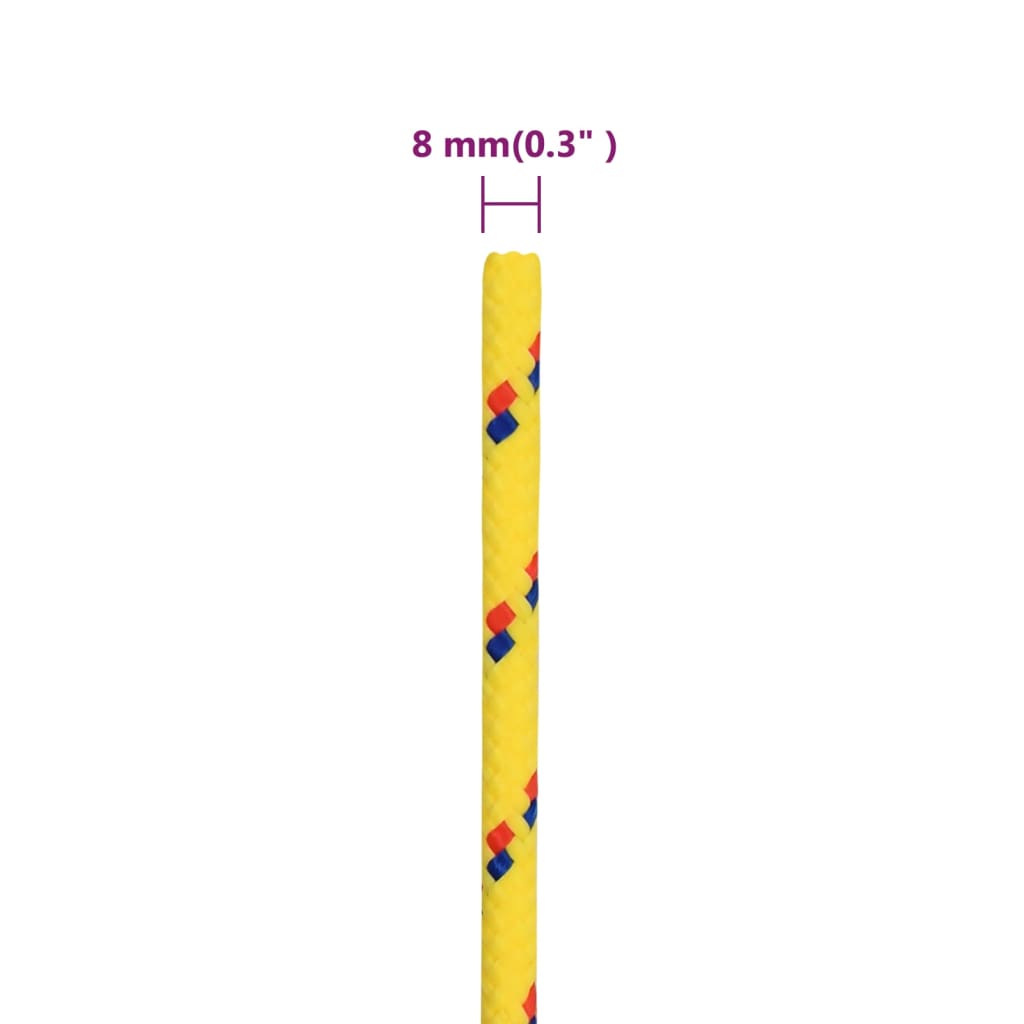 Vrv za čoln rumena 8 mm 25 m polipropilen