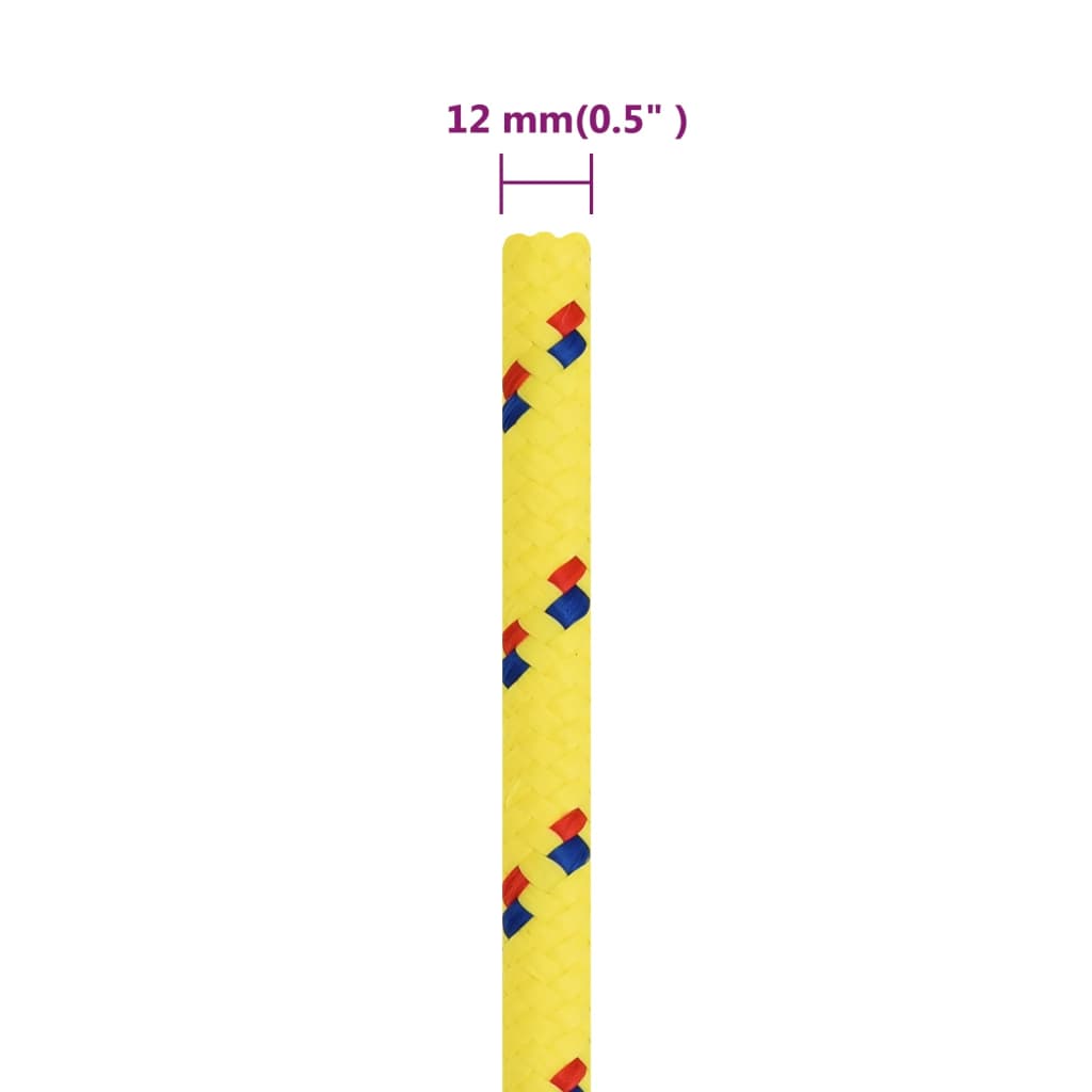 Vrv za čoln rumena 12 mm 25 m polipropilen