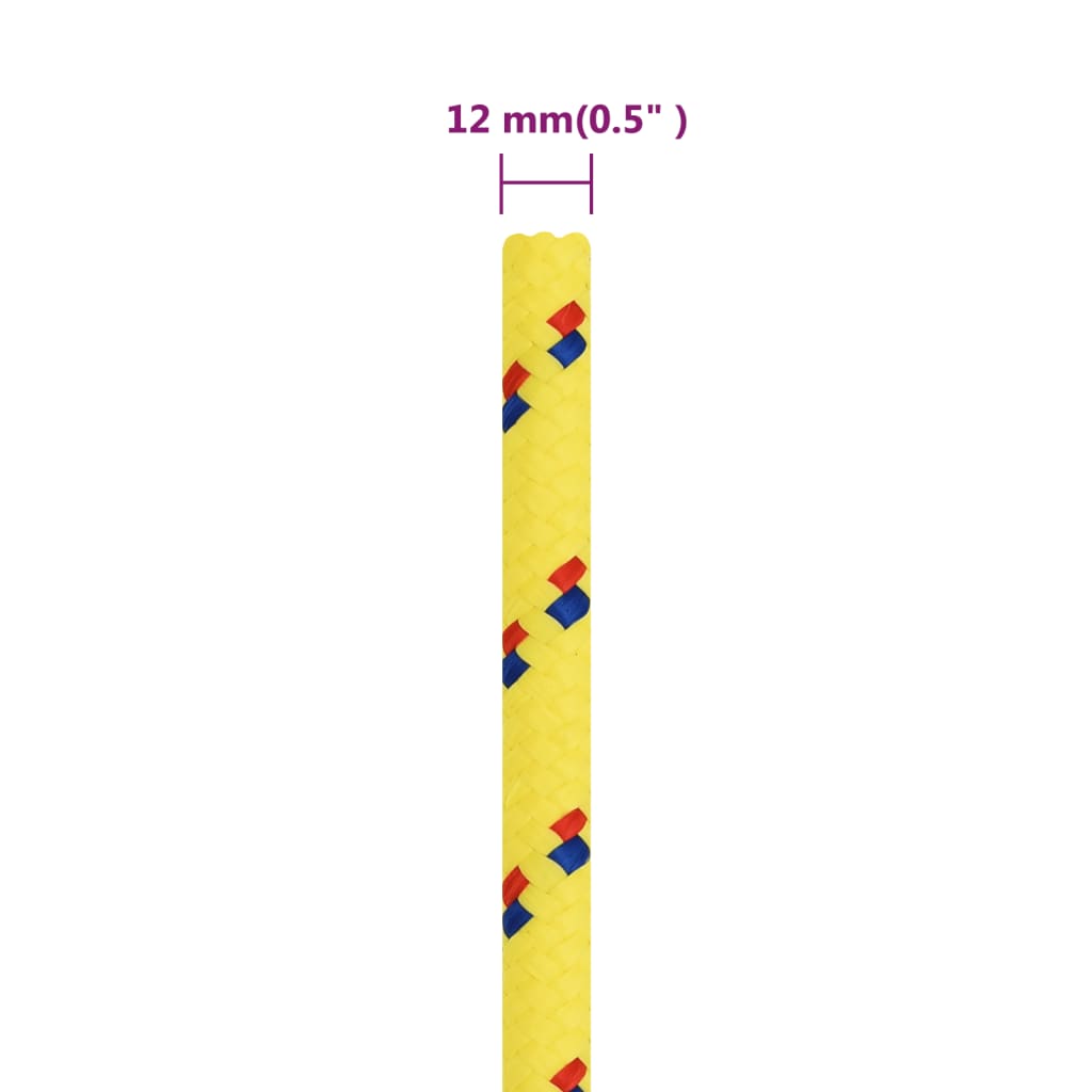 Vrv za čoln rumena 12 mm 50 m polipropilen