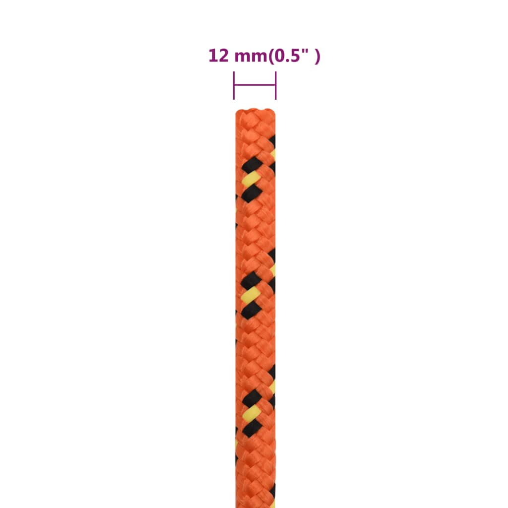 Vrv za čoln oranžna 12 mm 25 m polipropilen