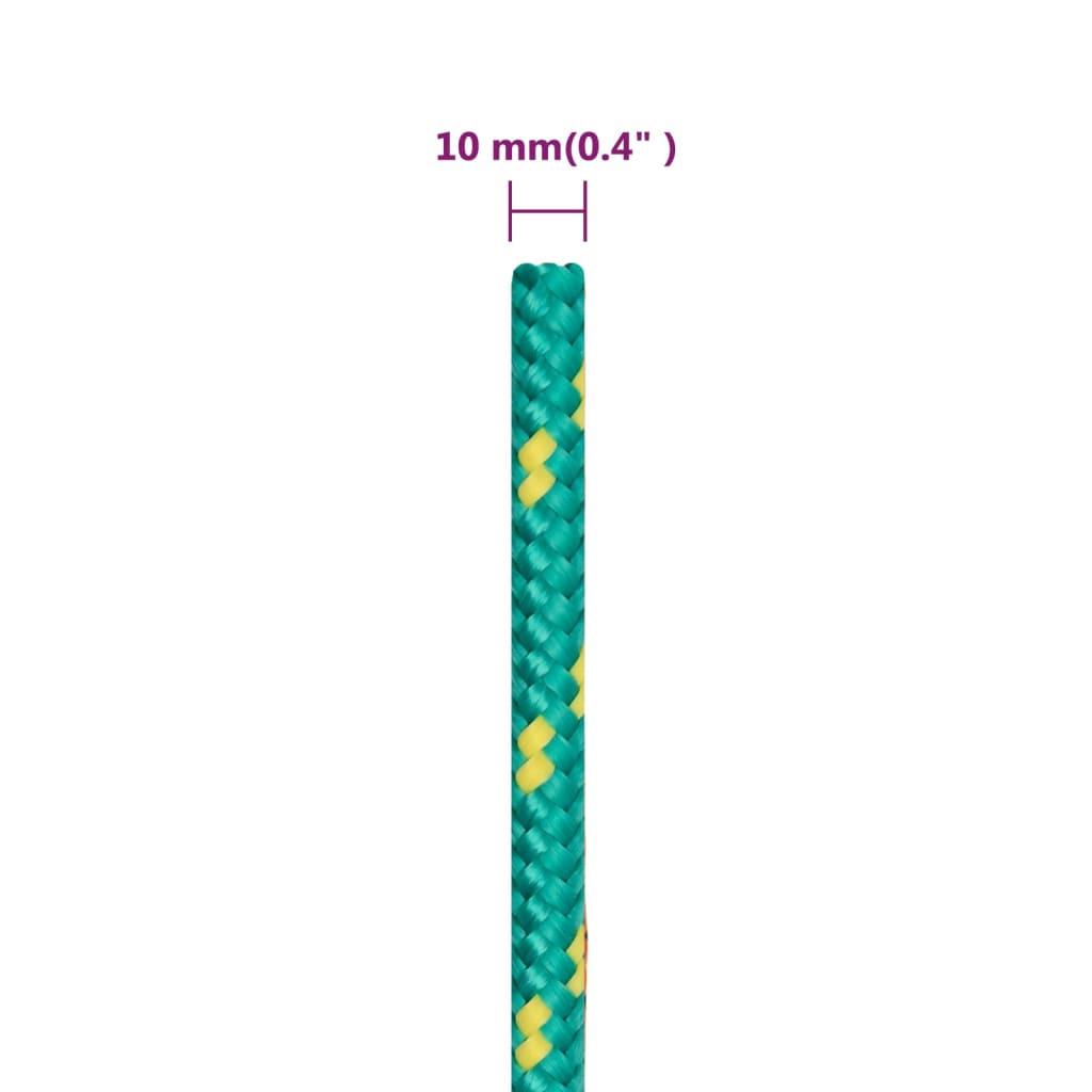 Vrv za čoln zelena 10 mm 25 m polipropilen