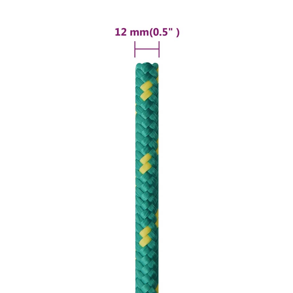 Vrv za čoln zelena 12 mm 50 m polipropilen