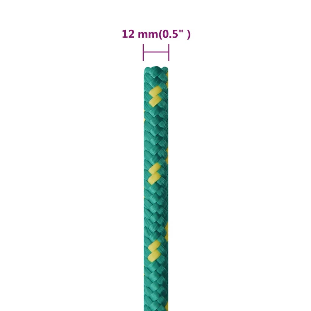 Vrv za čoln zelena 12 mm 250 m polipropilen