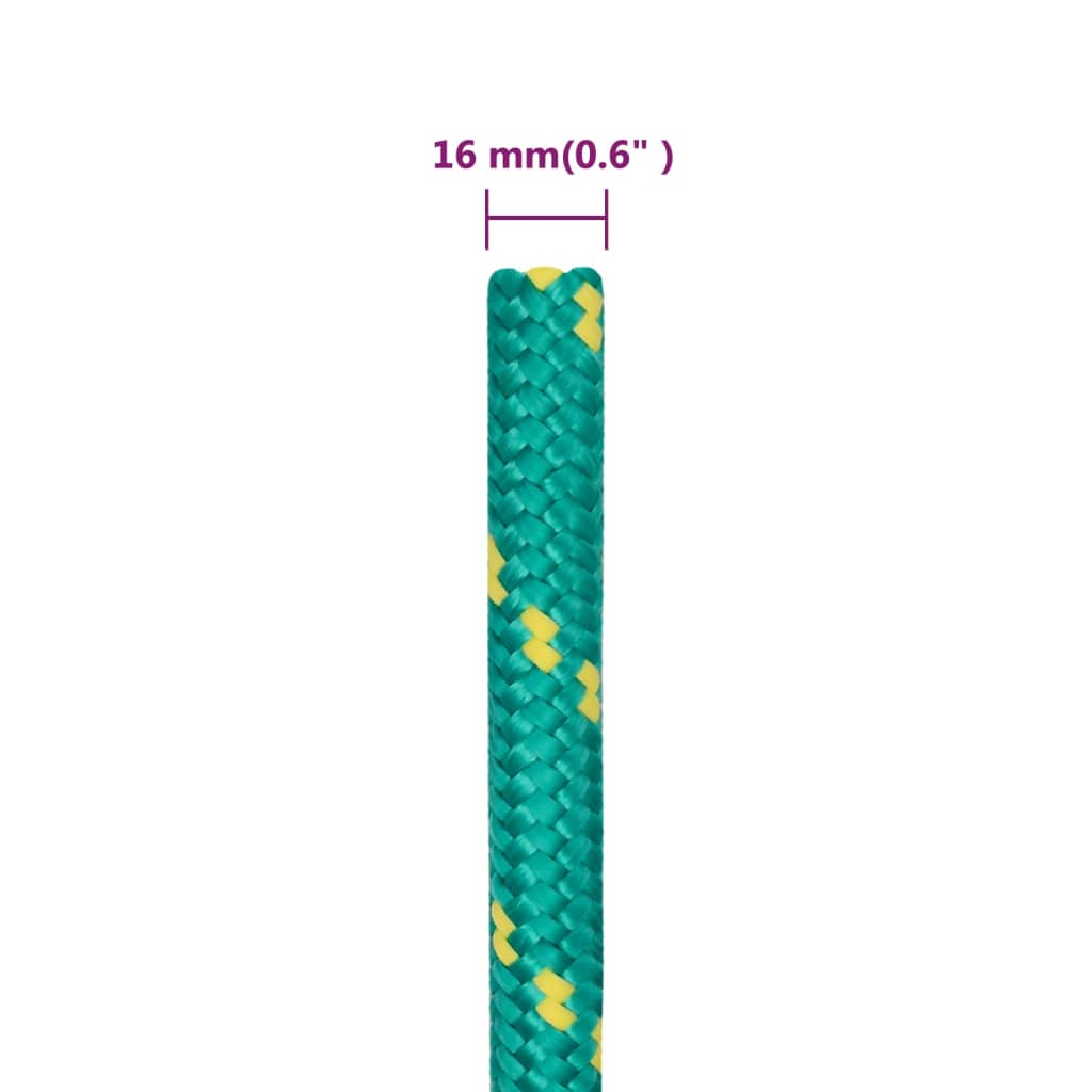 Vrv za čoln zelena 16 mm 25 m polipropilen