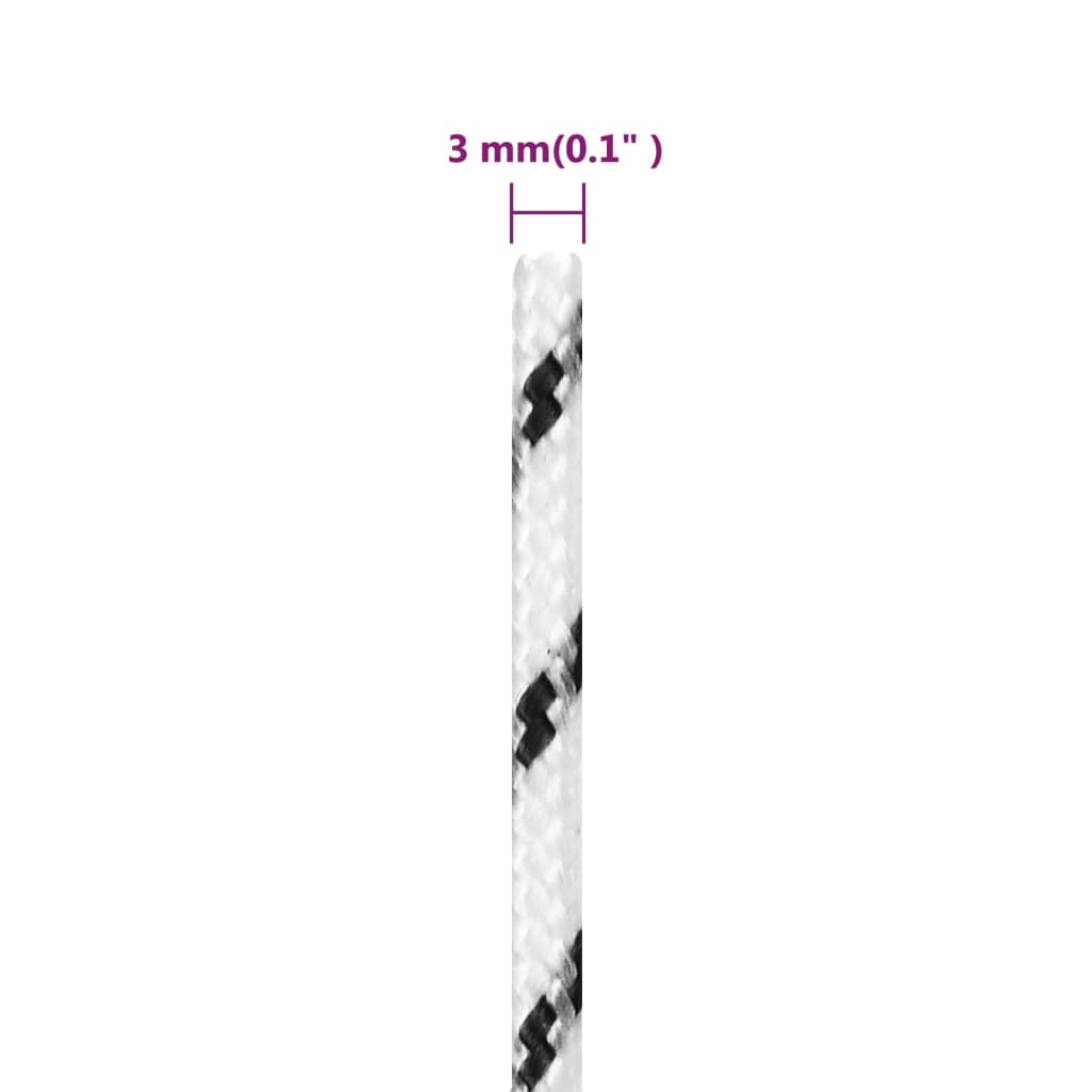 Pletena vrv za čoln bela 3 mm x 25 m poliester