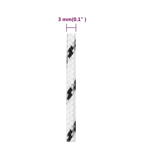 Pletena vrv za čoln bela 3 mm x 100 m poliester