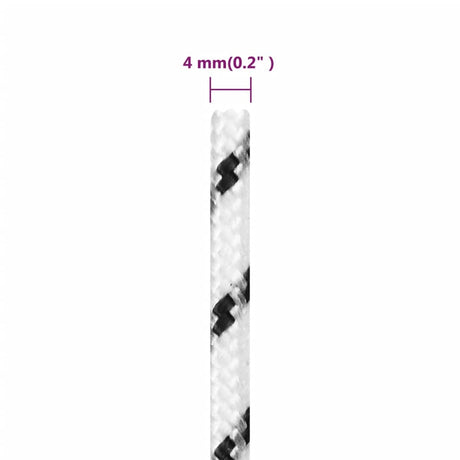 Pletena vrv za čoln bela 4 mm x 25 m poliester