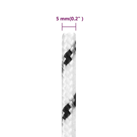 Pletena vrv za čoln bela 5 mm x 50 m poliester