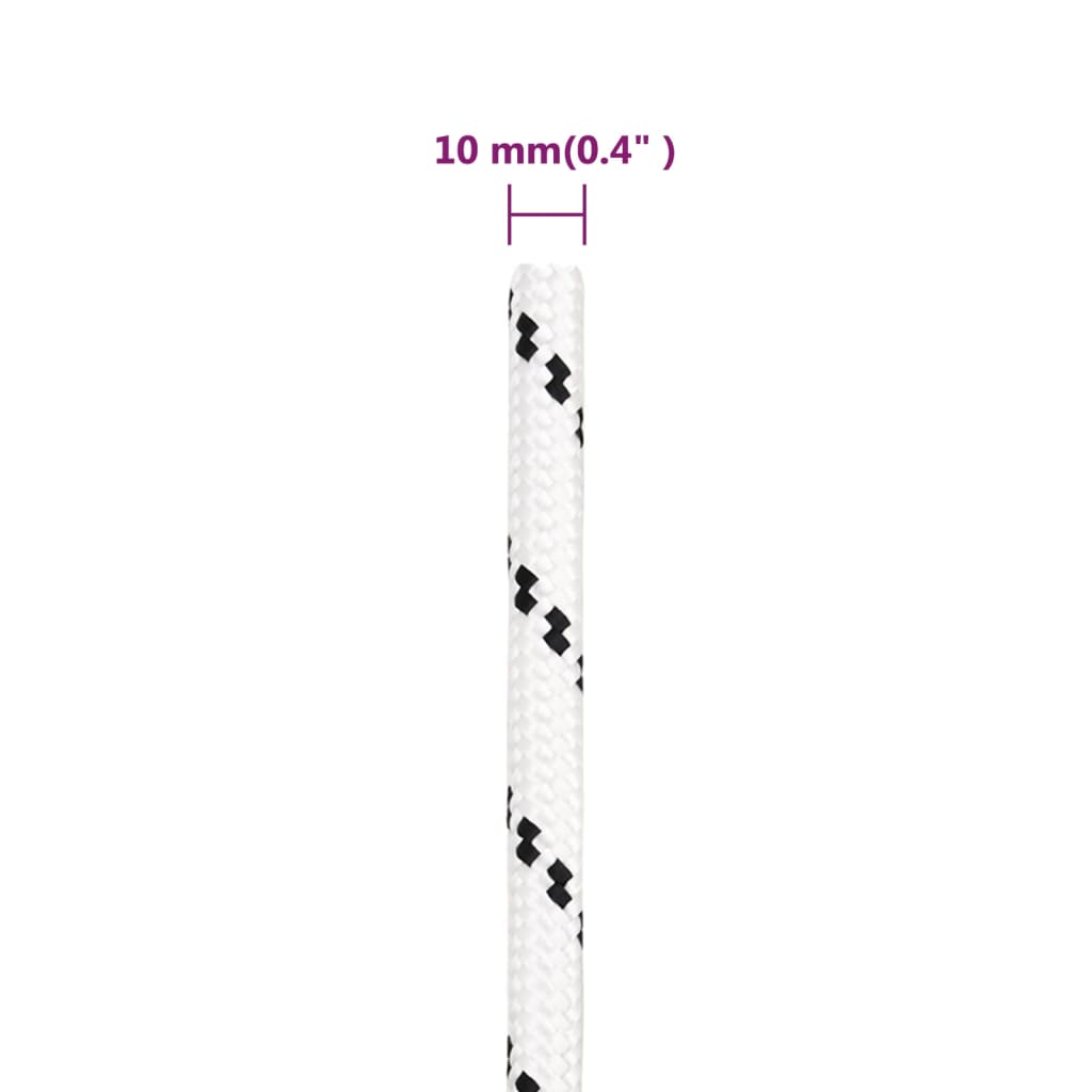 Pletena vrv za čoln bela 10 mm x 25 m poliester