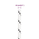 Pletena vrv za čoln bela 10 mm x 25 m poliester