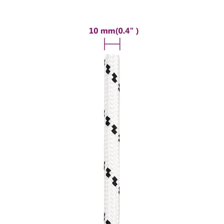 Pletena vrv za čoln bela 10 mm x 25 m poliester