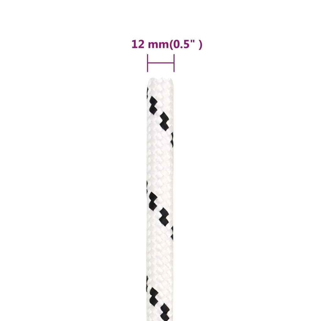 Pletena vrv za čoln bela 12 mm x 100 m poliester