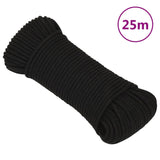 Delovna vrv črna 3 mm 25 m poliester