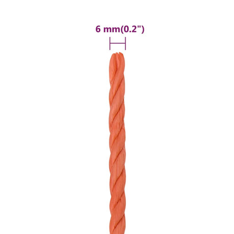 Delovna vrv oranžna 6 mm 25 m polipropilen