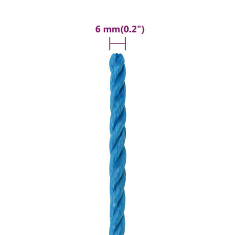 Delovna vrv moder 6 mm 100 m polipropilen