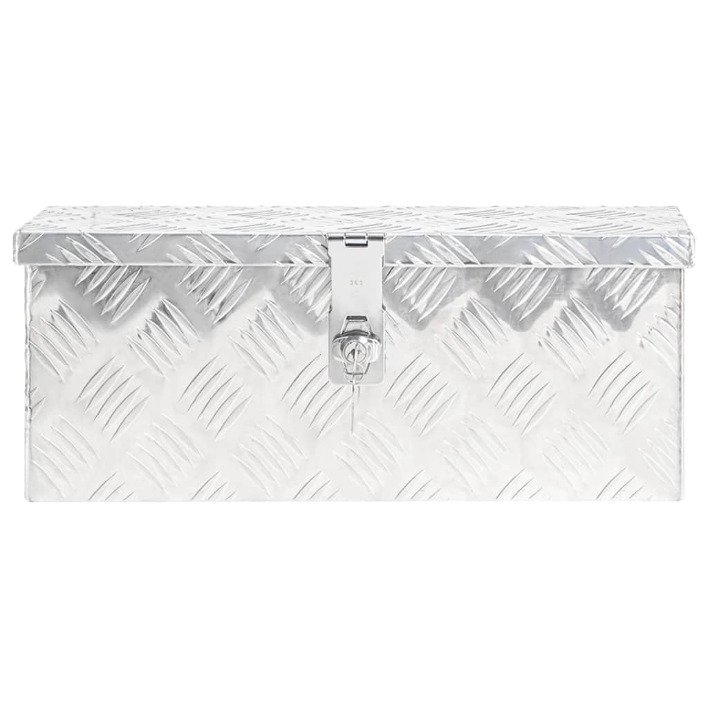 Škatla za shranjevanje srebrna 50x15x20,5 cm aluminij