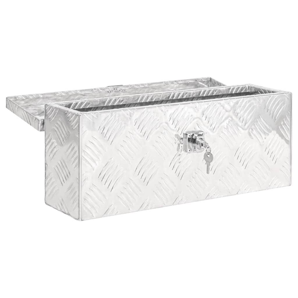 Škatla za shranjevanje srebrna 50x15x20,5 cm aluminij