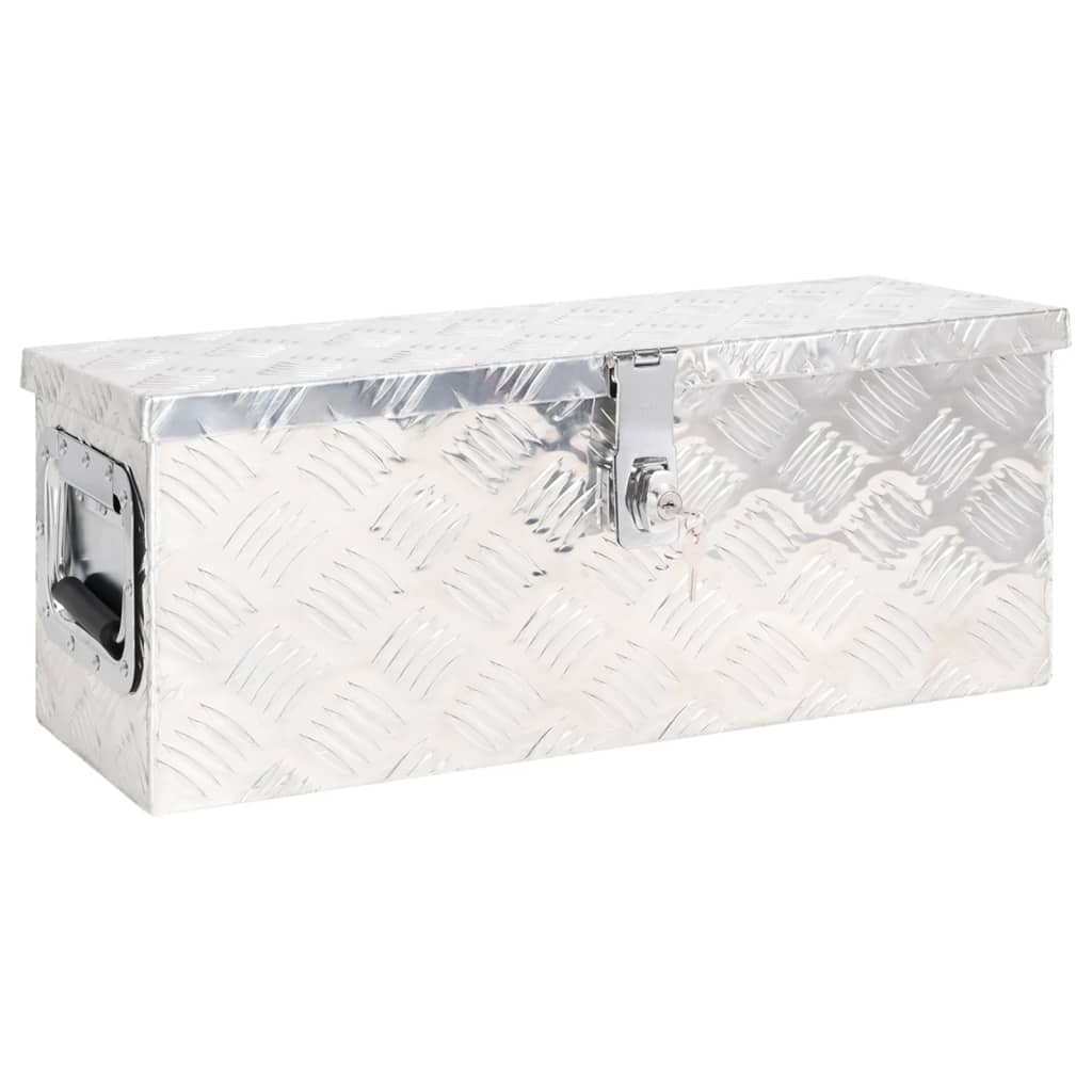 Škatla za shranjevanje srebrna 60x23,5x23 cm aluminij