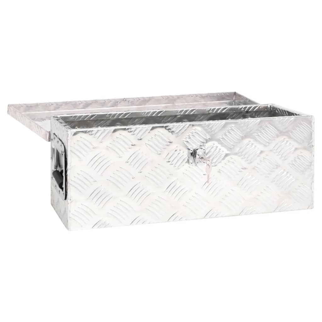 Škatla za shranjevanje srebrna 60x23,5x23 cm aluminij