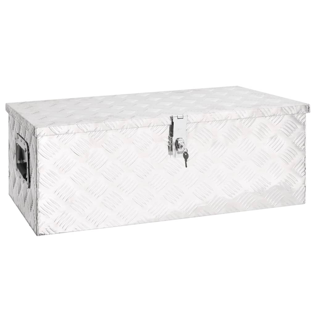 Škatla za shranjevanje srebrna 80x39x30 cm aluminij