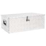 Škatla za shranjevanje srebrna 90x47x33,5 cm aluminij