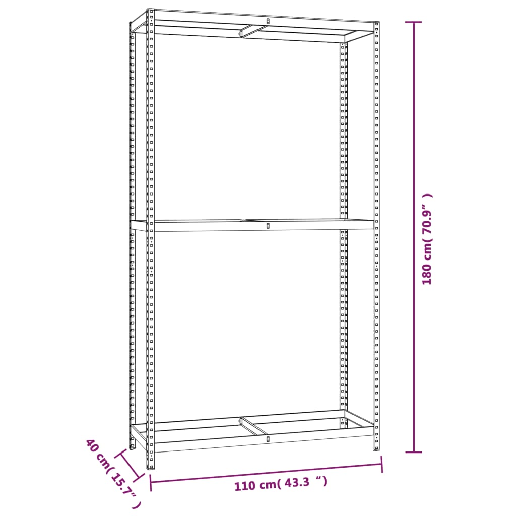 Stojalo za pnevmatike 2 kosa srebrno 110x40x180 cm jeklo