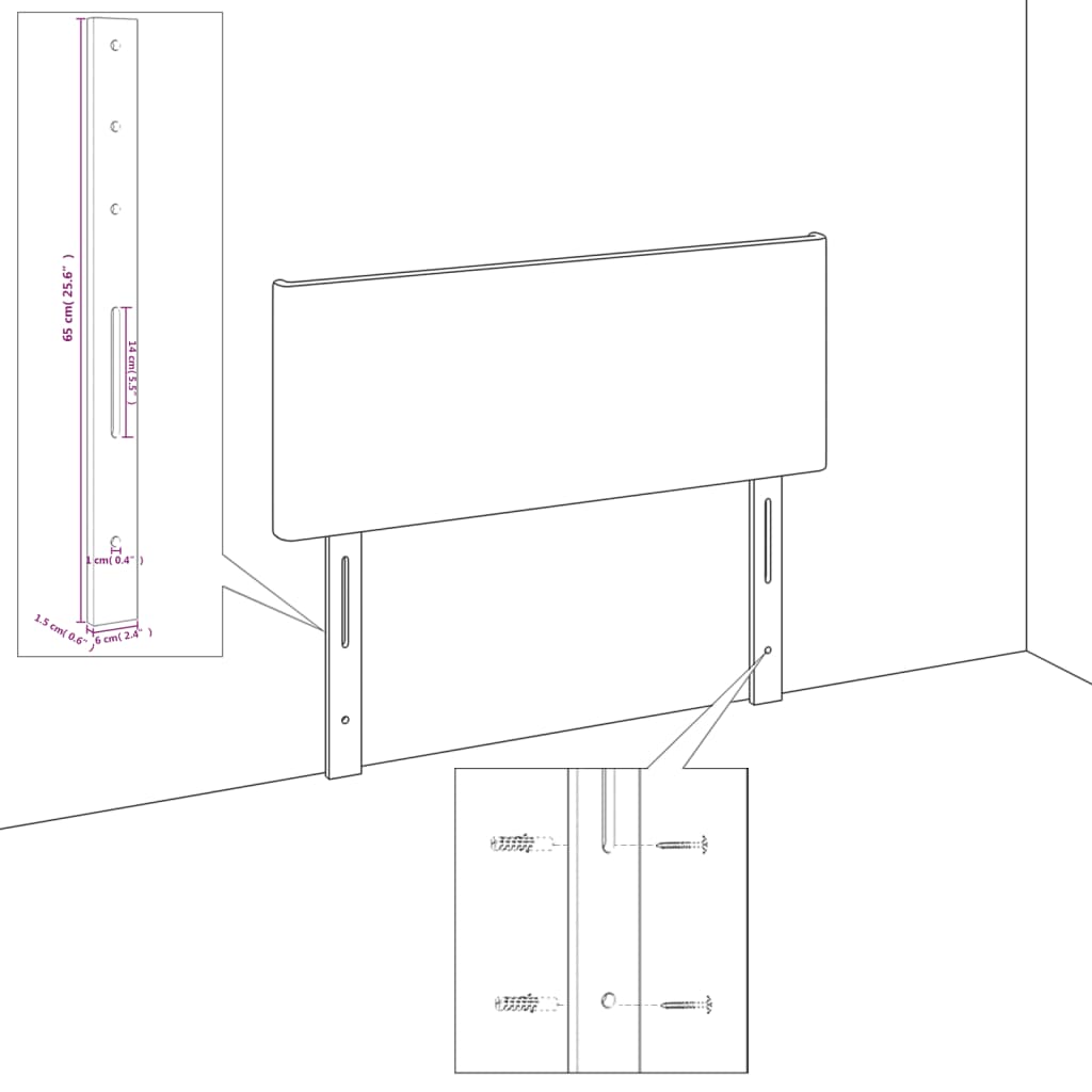 Posteljno vzglavje temno sivo 100x5x78/88 cm blago