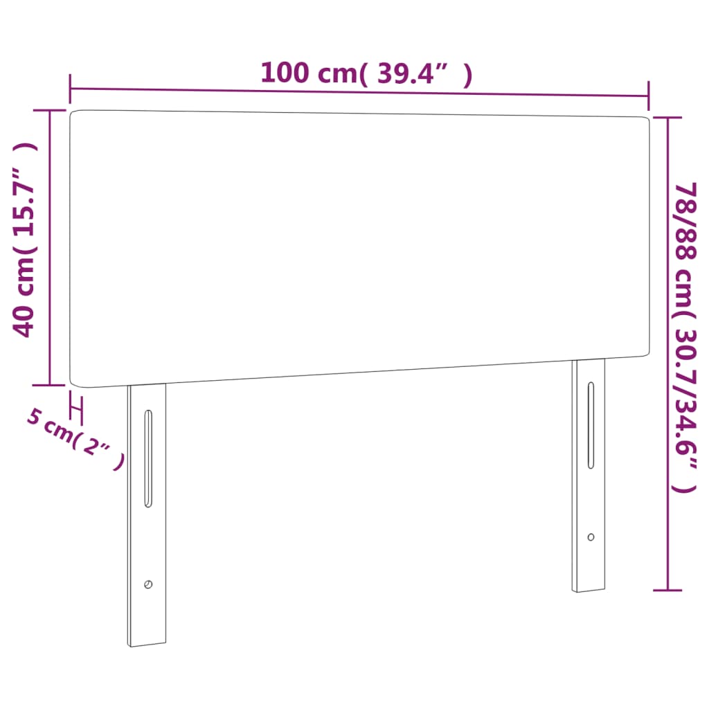 Posteljno vzglavje temno sivo 100x5x78/88 cm blago