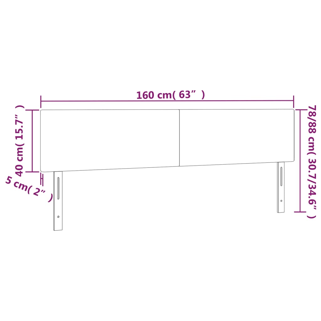 Posteljno vzglavje 2 kosa črn 80x5x78/88 cm umetno usnje