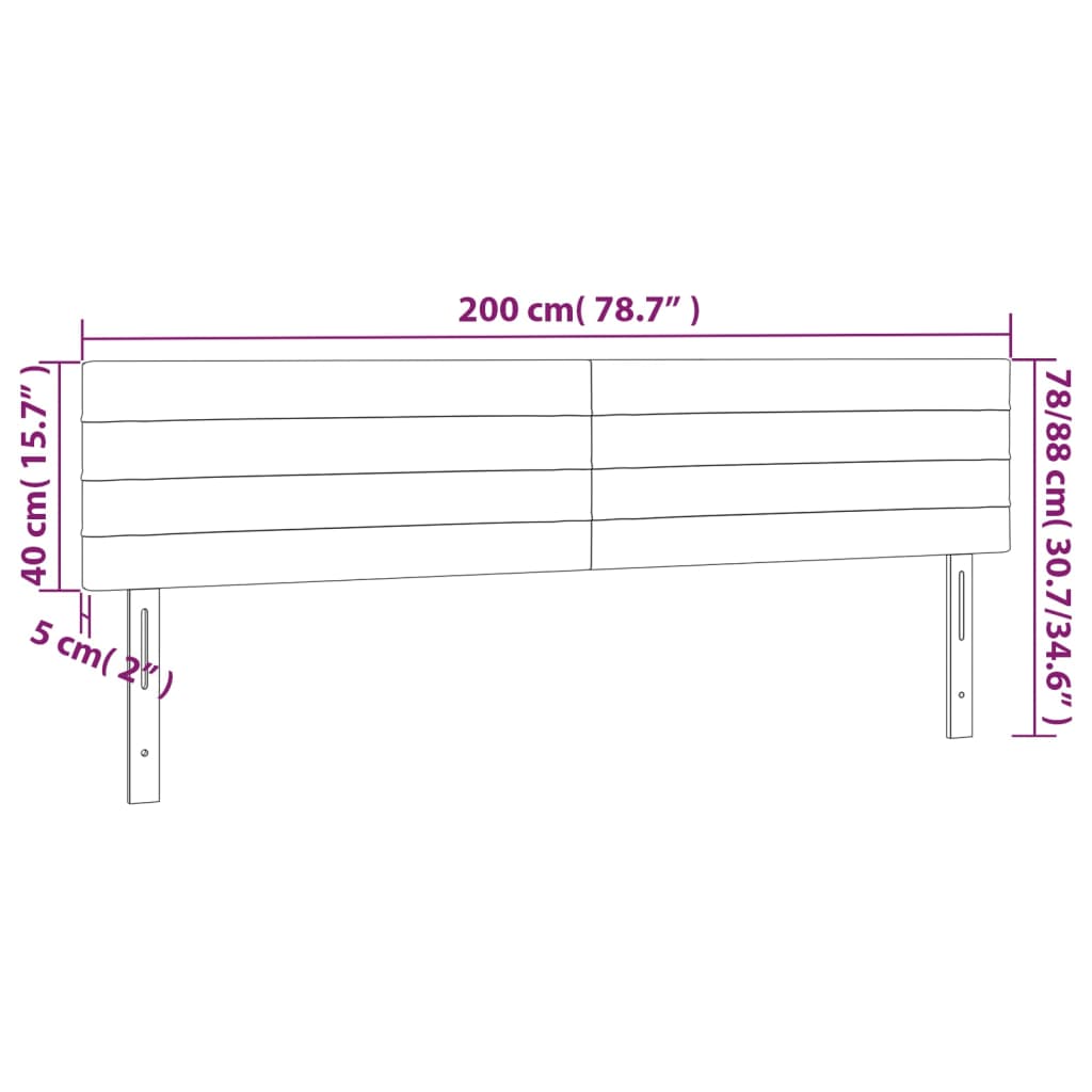 Posteljno vzglavje 2 kosa črn 100x5x78/88 cm blago