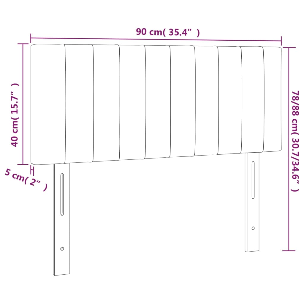 Posteljno vzglavje temno sivo 90x5x78/88 cm blago