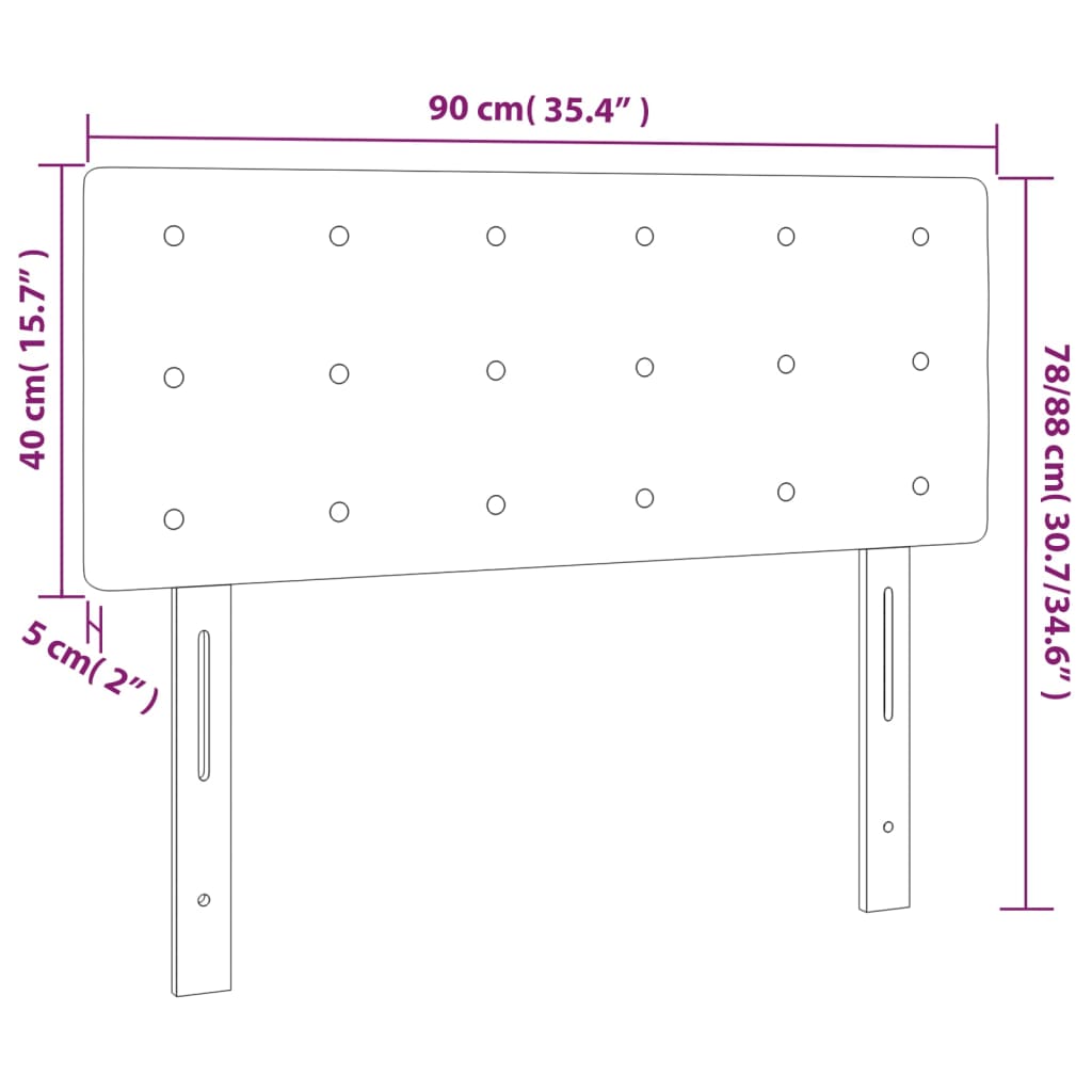 Posteljno vzglavje sivo 90x5x78/88 cm umetno usnje