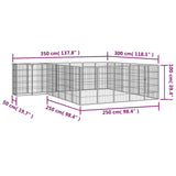 Pasja ograda s 26 paneli črna 50x100 cm prašno barvano jeklo