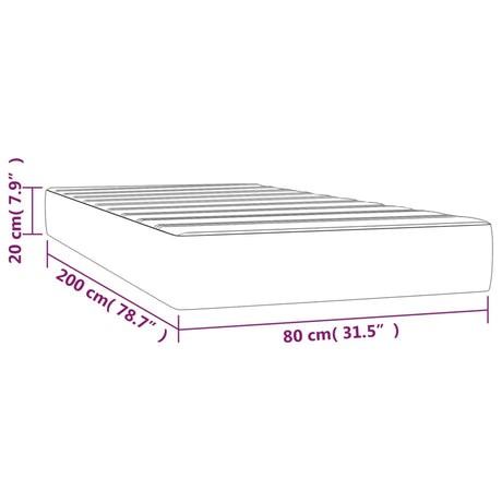 Vzmetnica z žepkasto vzmetjo temno zelena 80x200x20 cm žamet