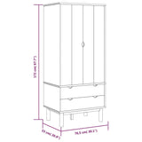 Garderobna omara OTTA rjava in siva 76,5x53x172 cm borovina