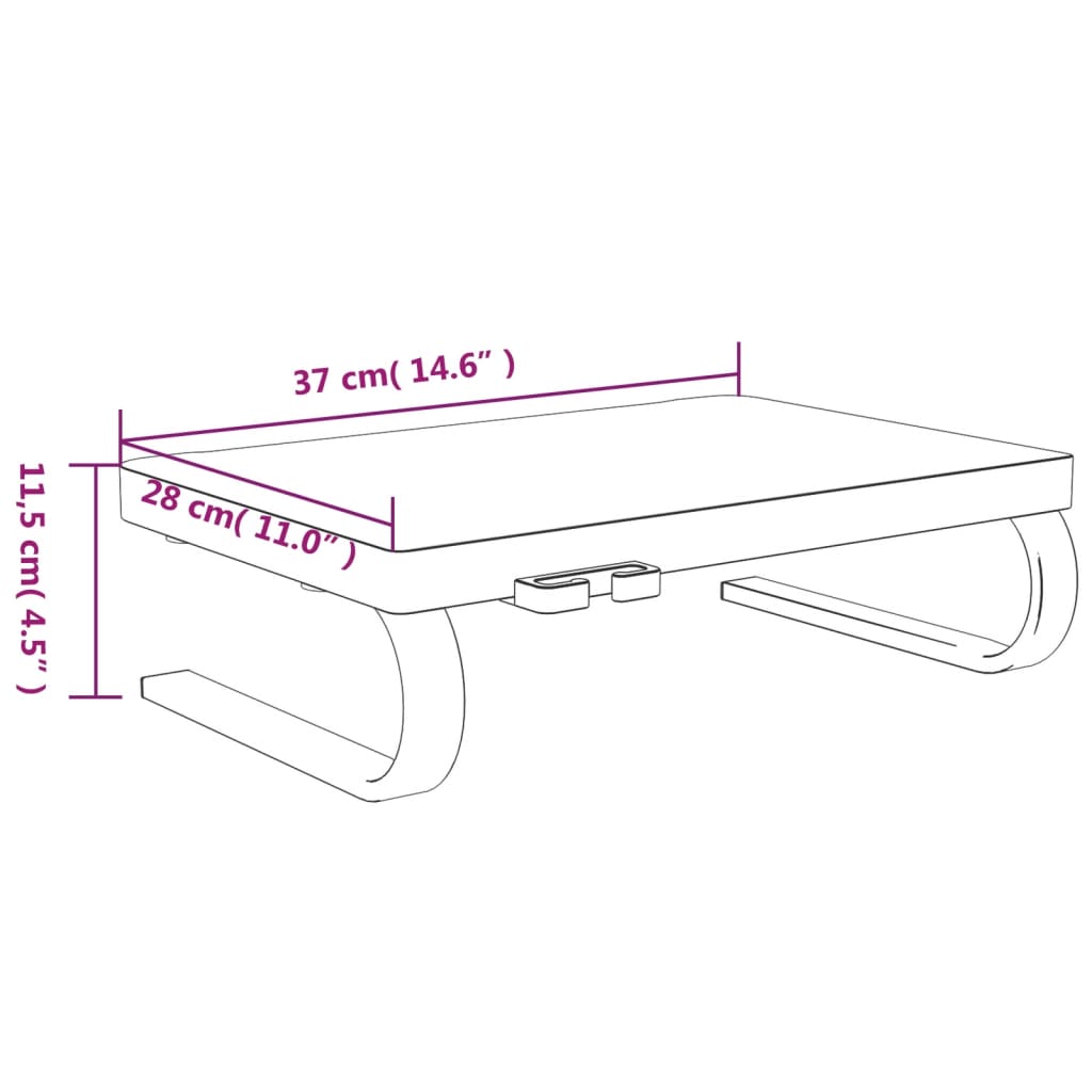 Stojalo za monitor črno 37x28x11,5 cm