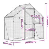 Ptičnica srebrna 179x100x185 cm aluminij