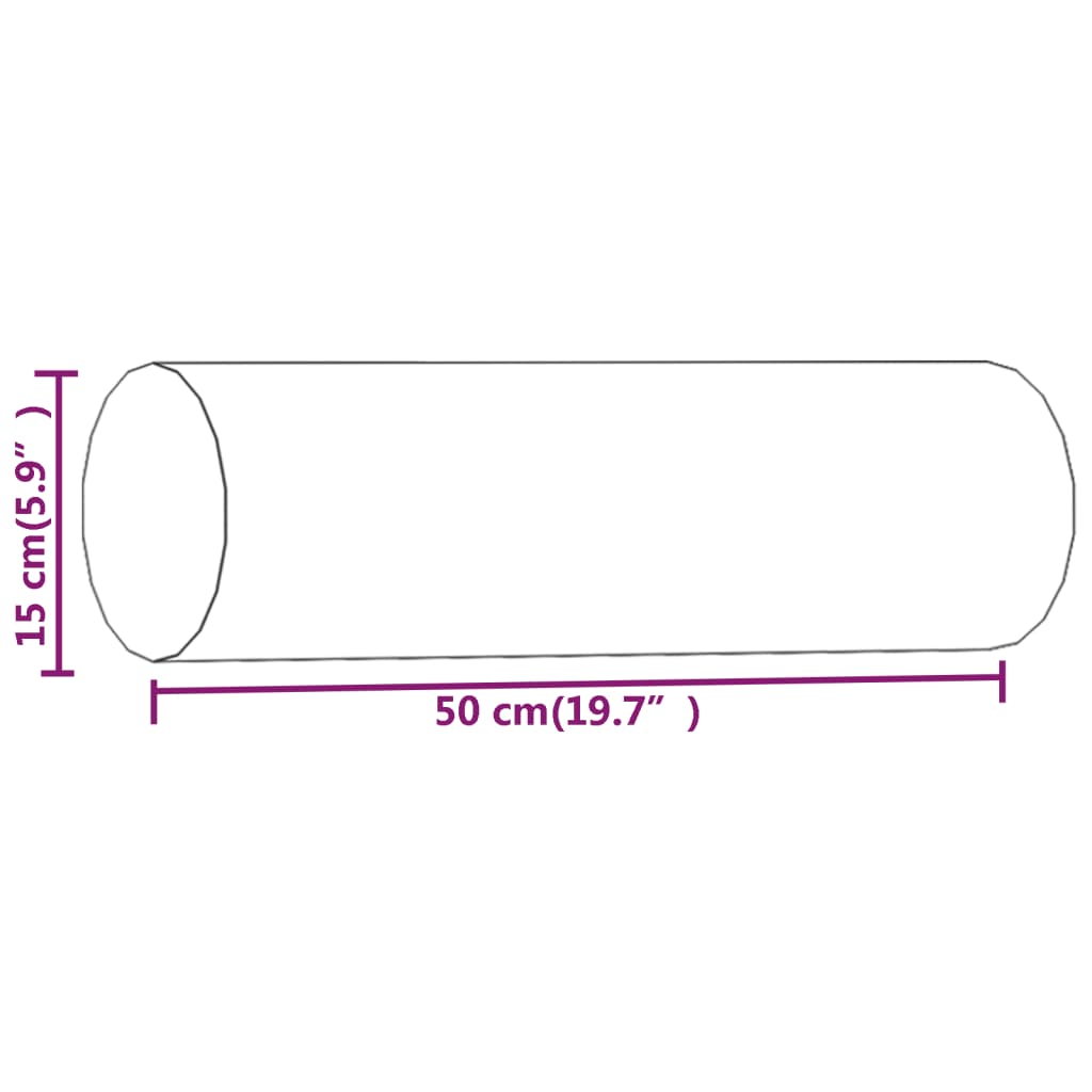 Okrasna blazina 2 kosa temno siva Ø15x50 cm blago