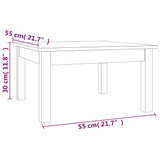 Klubska mizica 55x55x30 cm trdna borovina